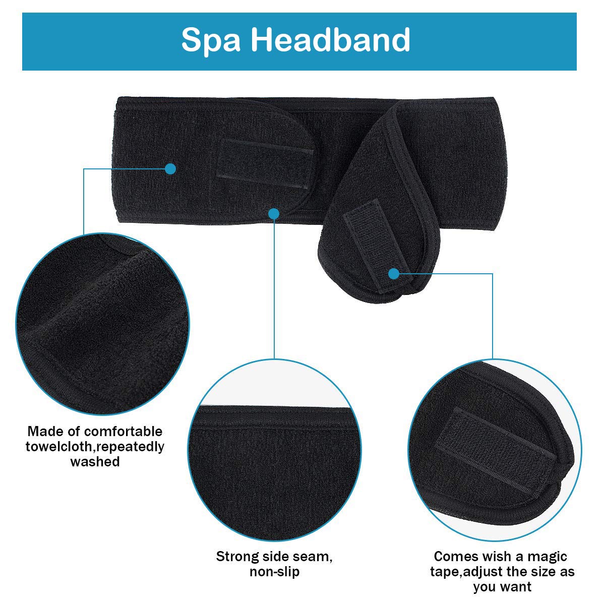 Adjustable Wide Hairband Yoga Spa Bath Shower Makeup Wash Face Cosmetic Headband For Women Ladies Make Up Accessories