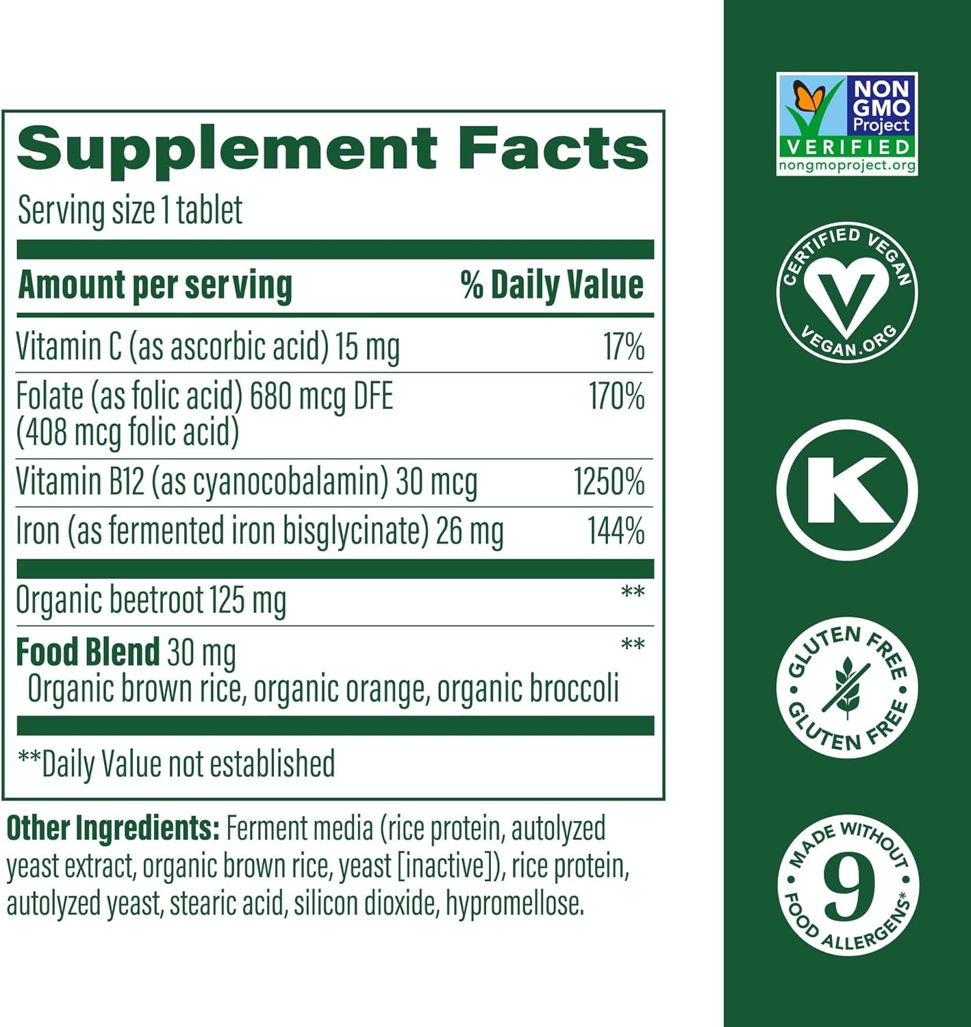 MegaFood Blood Builder Iron Supplement (30 Tablets) & Collagen Peptides (20 oz) Bundle - Iron for Red Blood Cell Production - Collagen for Hair, Skin