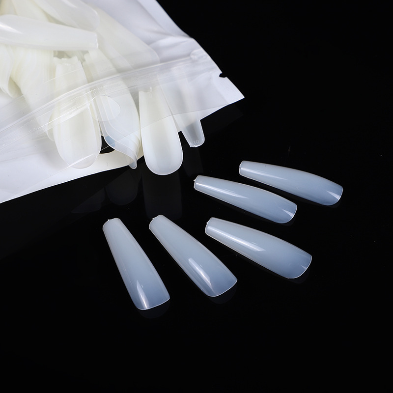 100Pcs Matte False Nail Long Ballerina Press on Full Cover Stiletto Fake Nails Extension Acrylic Manicure Natural Nail Art Tips