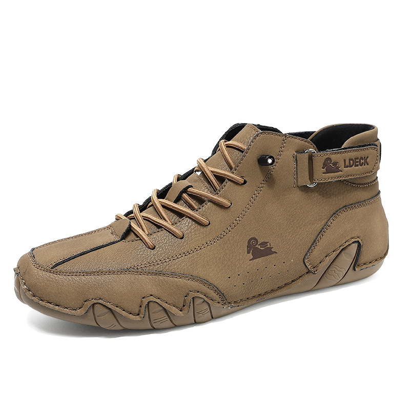 large size 39-48 fashionable high-quality leather breathable men's casual shoes low top ankle boot