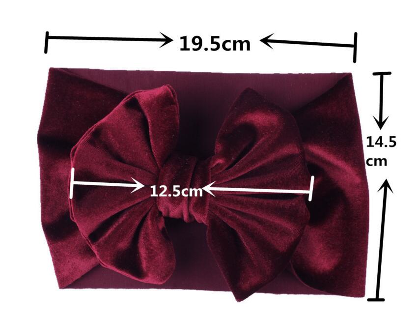 Kids Velvet Bow Turban Headband Baby Elastic Hair Wrap Knot Big Bowknot Hair Accessories Festival Headwear Gift