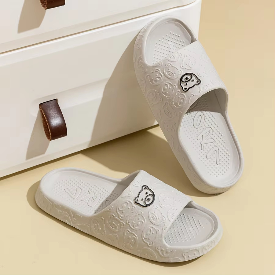 Summer Fashion Men's Slippers Printting Little Bear Sandals Indoor Bathroom Non-slip Soft Women Dormitory Casual Shoes Couple