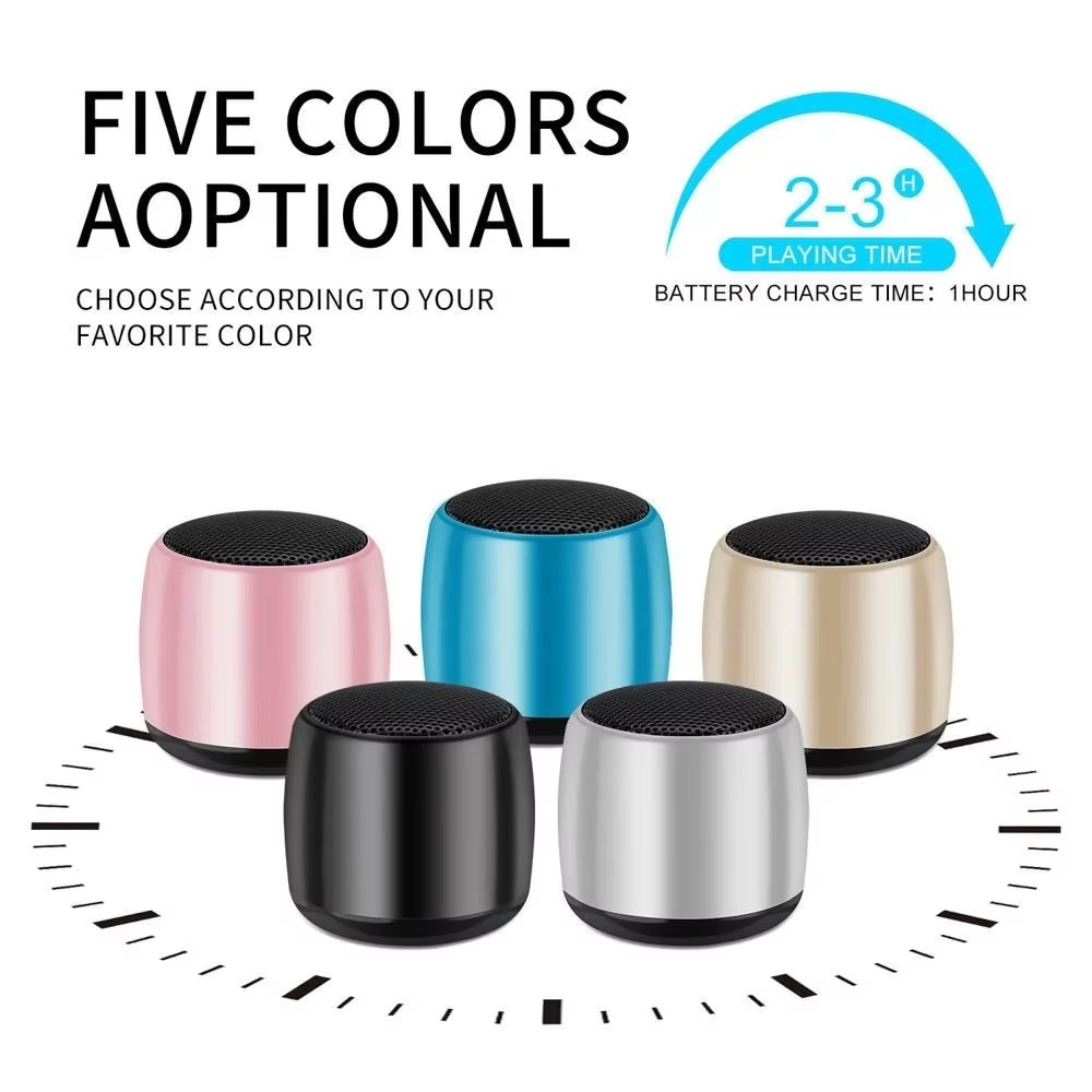 Mini Bluetooth-compatible Small Speaker Portable Intelligent One Drag Two Small Steel Cannon Metal Wireless Sound Subwoofer