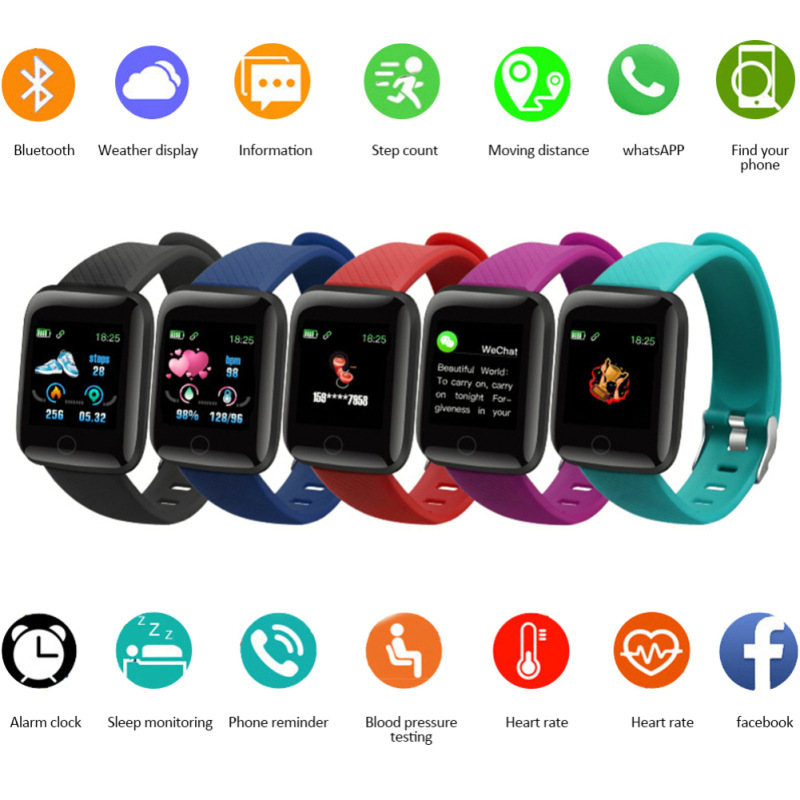 Factory Smart Band 116 plus Heart Rate Blood Pressure Monitor Big Screen Smart Bracelet 116plus D13 D13S