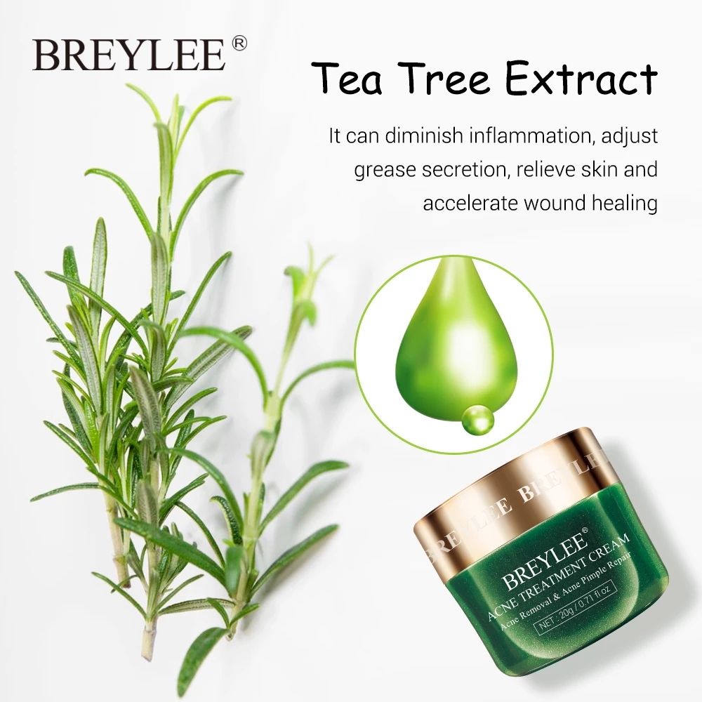 BREYLEE 20g Acne Treatment Cream Anti Acne Face Cream Pimple Removal Spots Oil Control Shrink Pores Moisturizing Skin Care Serum