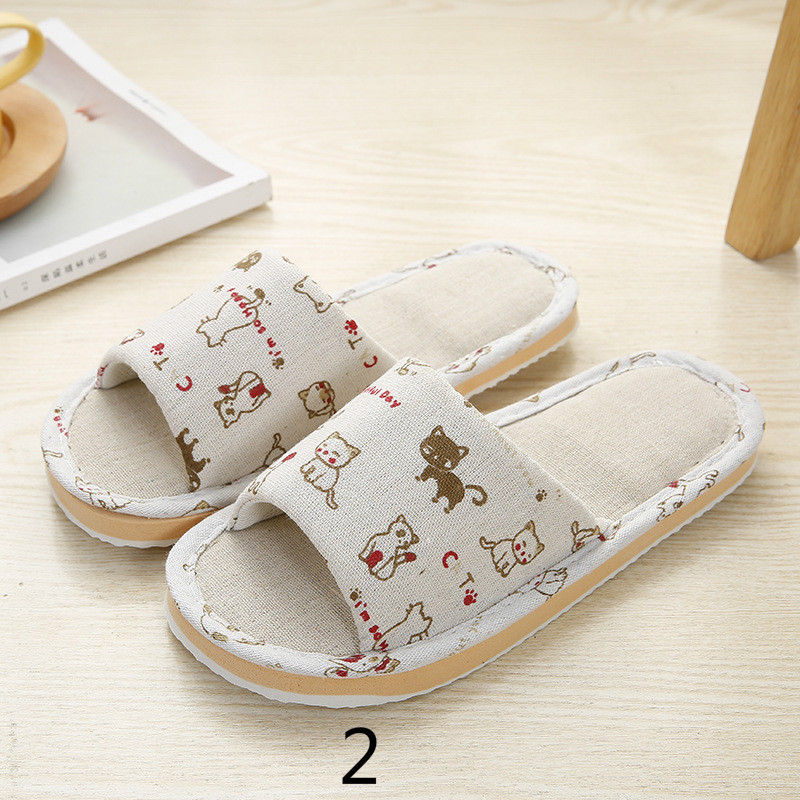 Women Home Slippers Indoor Floor Soft Couple Linen Slipper Spring Autumn Lightweight Unisex Bedroom Shoes Ladies Flax Flip Flops
