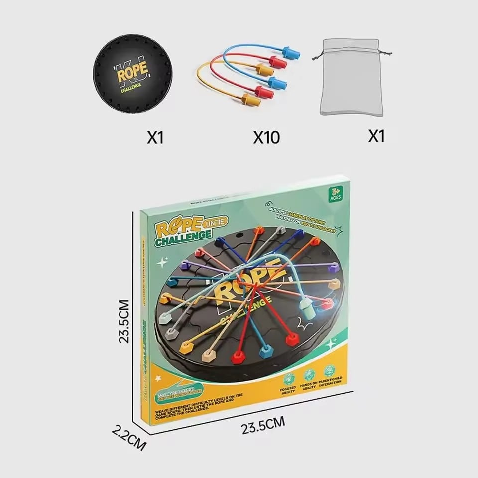 1PC Children's knot puzzle social board game, colorful line classification knot puzzle game