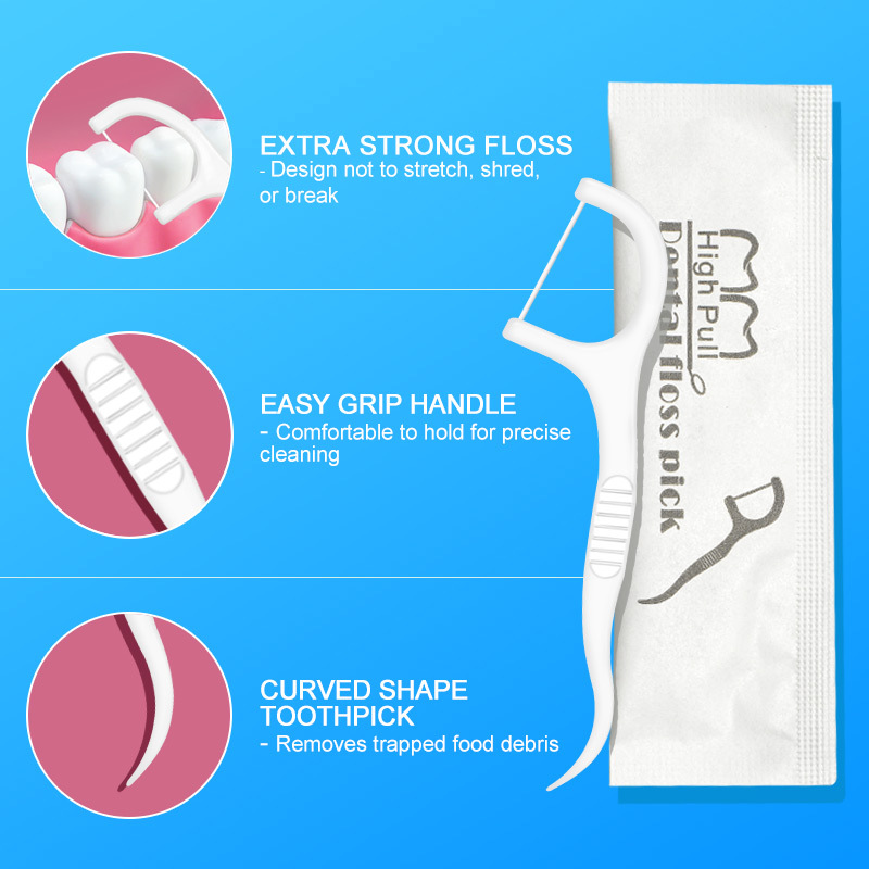 50pcs portable dental floss teeth sticks oral care hygiene toothpick individual package Polyethylene dental flosser with box