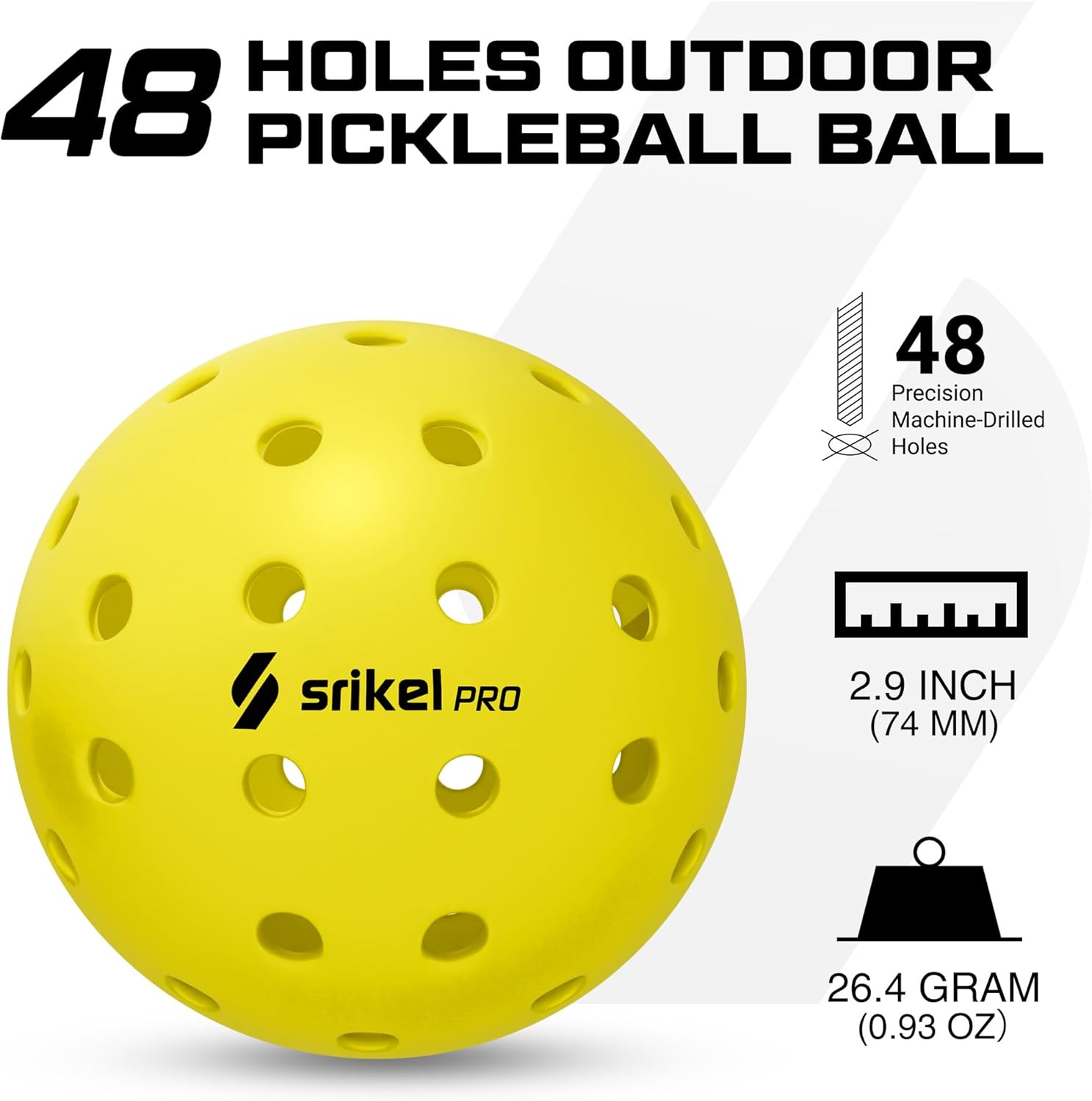 Pickleball Balls-USAPA Approved Outdoor/Indoor Pickleballs,Seamless Roto-Molded Design for Durability,Crack-Resistant 40-Hole Pickle Ball for Beginner