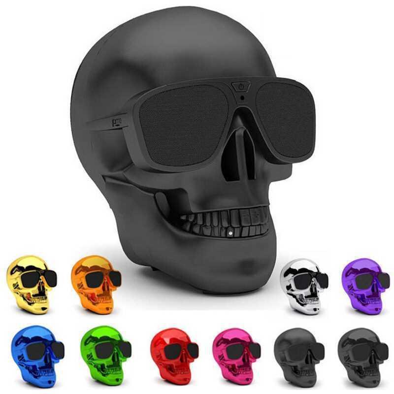 Portable Mini-Skull Speakers Little Skull Wireless Bluetooth Cartoon Bones Ghost Head Small Compatible 5W Hd Stereo Woofer Music