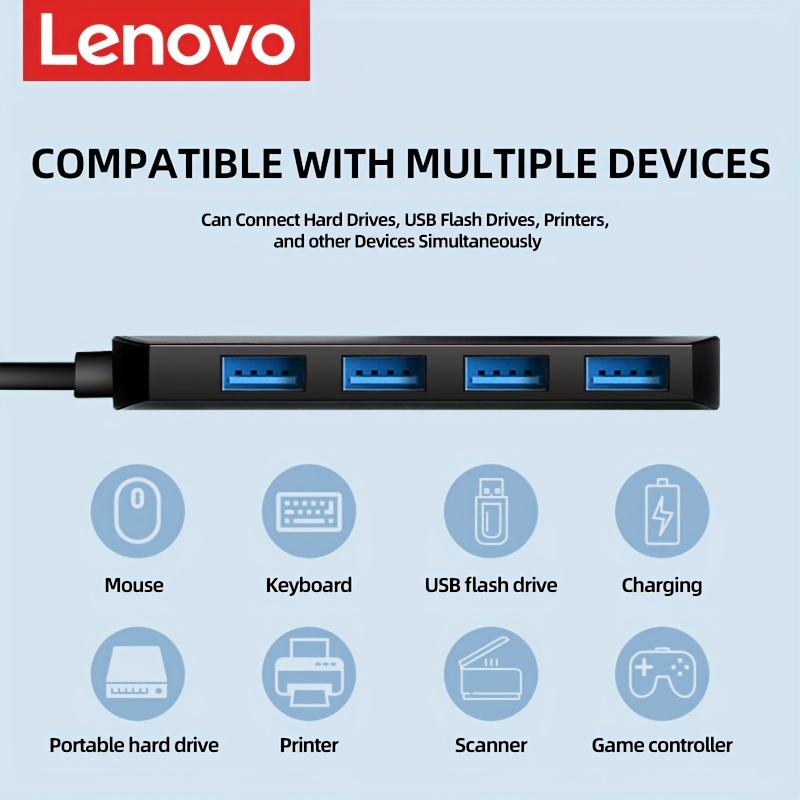 Lenovo ThinkPlus USB Expander Multi-interface Converter Plug Multi-port Typec Expansion Dock Hub Splitter Expansion Dock