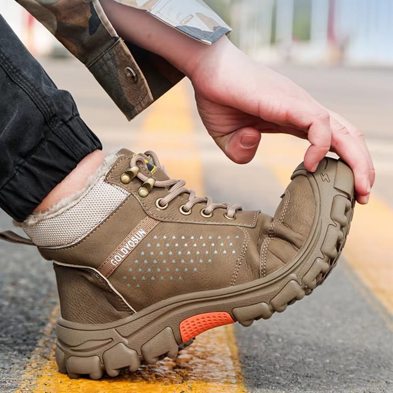 New Winter Thickened Wool Work Safety Shoes For Men Steel Toe Cap Work Boots Non Slip Security Shoes Male Snow Boots