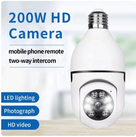 HD 1080P 360° Rotate Auto Tracking Panoramic Camera Light Bulb Wireless Wifi PTZ IP Camera Remote Viewing Security Surveillance