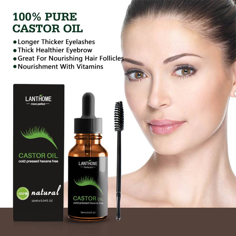 Castor Oil Hair Growth Serum for Eyelash Growth Lifting Eyelashes Thick Eyebrow Growth Enhancer Eye Lashes Serum Mascara 10ml