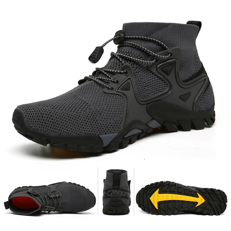 spring and summer new men's shoes couple outdoor hiking breathable flying shoes hiking shoes men