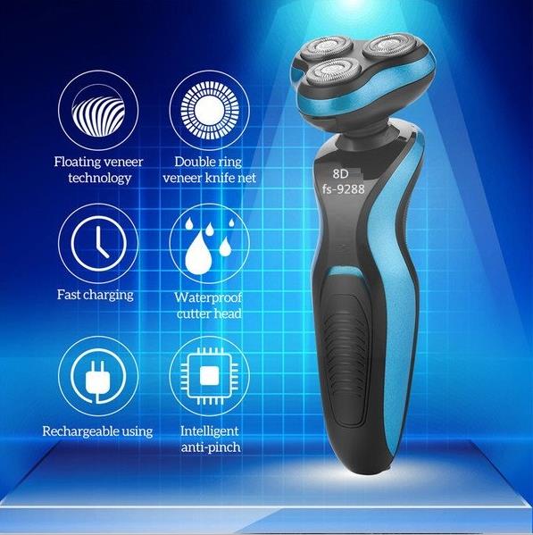 4 In 1 Electric Shaver Triple Blade Razor Men Clipper Rechargeable Shaving 8D Professional Beard Trimmer Razor Nose Trimmer