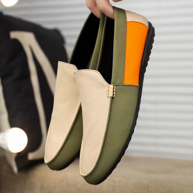Spring/Autumn New Arrivals Fashionable Men's Shoes Large Colour Block Patchwork Loafers Versatile Stylish Shoes