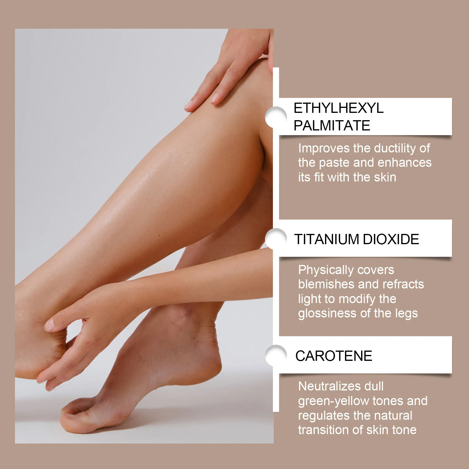 Leg Makeup Lotion Lasting Concealer Even Skin Tone Fake Tanning Waterproof Moisturizing Natural Glow Brown Body Foundation Cream