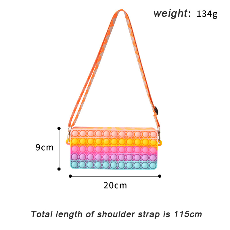 Fashion Pop Push Bubble Fidget Shoulder Bag With Strap Large Capacity Pencil Case Coin Purse Kids Wallet Antistress Fidget Toys