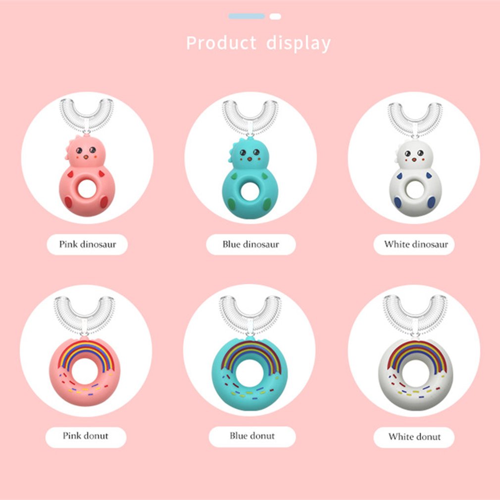 Manual Children's U-shaped Toothbrush Silicone Baby Oral Food Grade U-shaped Toothbrush Set