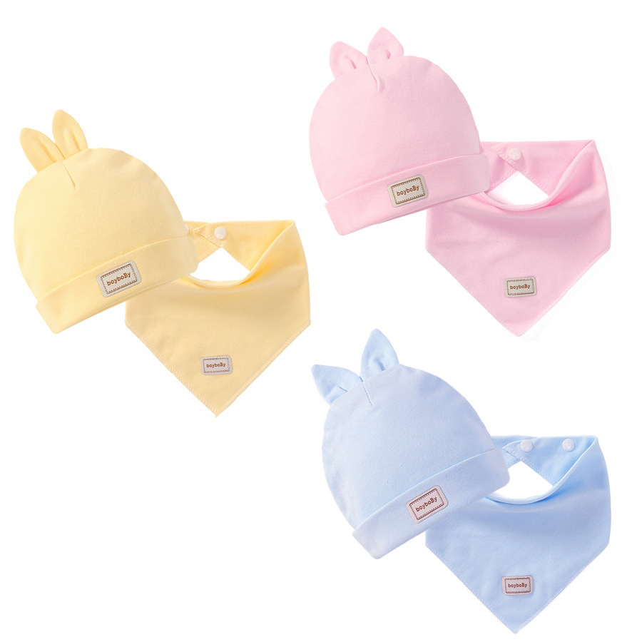 Newborn cotton fetal cap infant rabbit CAP baby cap combination Headband