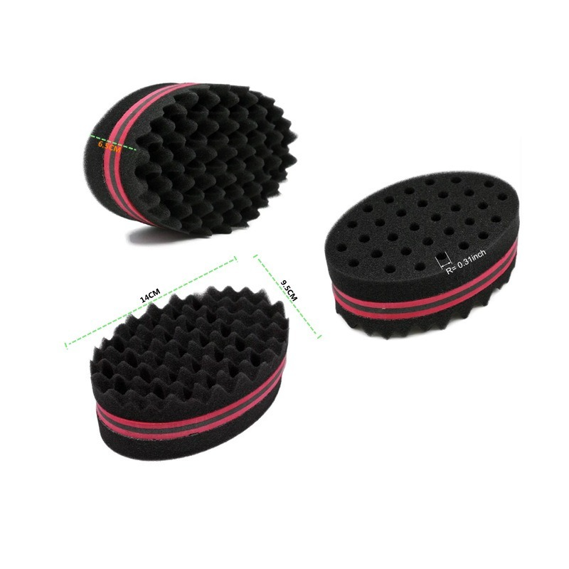 Oval Sponge Hair Brush Double Sided Hair Curler Wave-Shaped Hair Curl Magic Twist Hair Brush Sponge Hair Styling Tools