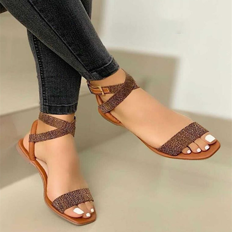 Women's shoes 2023 summer new style ankle winding ladies outer wear belt buckle sandals women slippers women