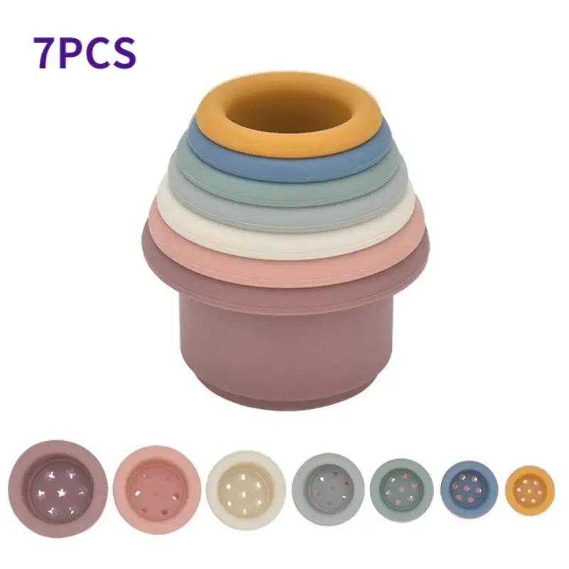 Boost Your Baby's Intelligence with Montessori Educational Toys - Baby Silicone Hourglass Stacking Cup!