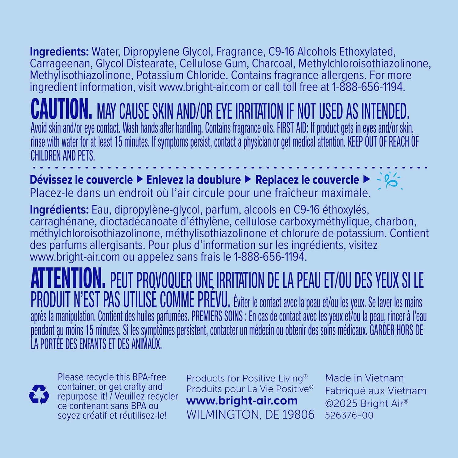 Bright Air 14 oz Odor Eliminator Gel, Light & Pure Unscented, Case of 6, Lasts up to 90 Days