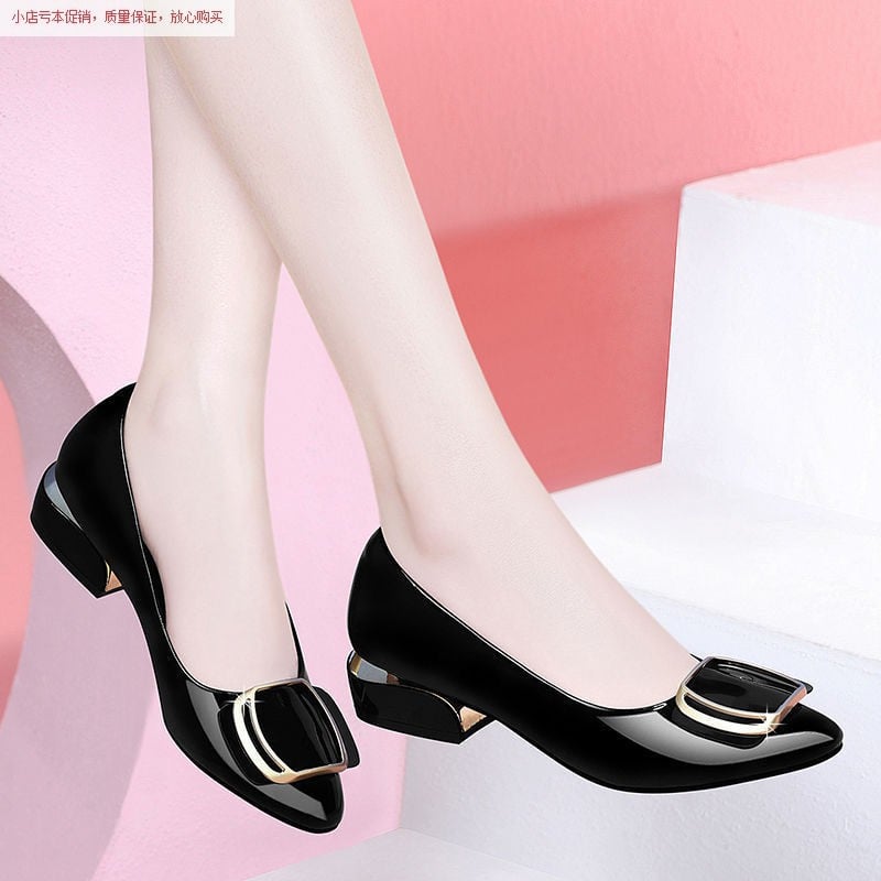 Women flat Single Shoes Autumn soft sole non-slip Work leather shoes