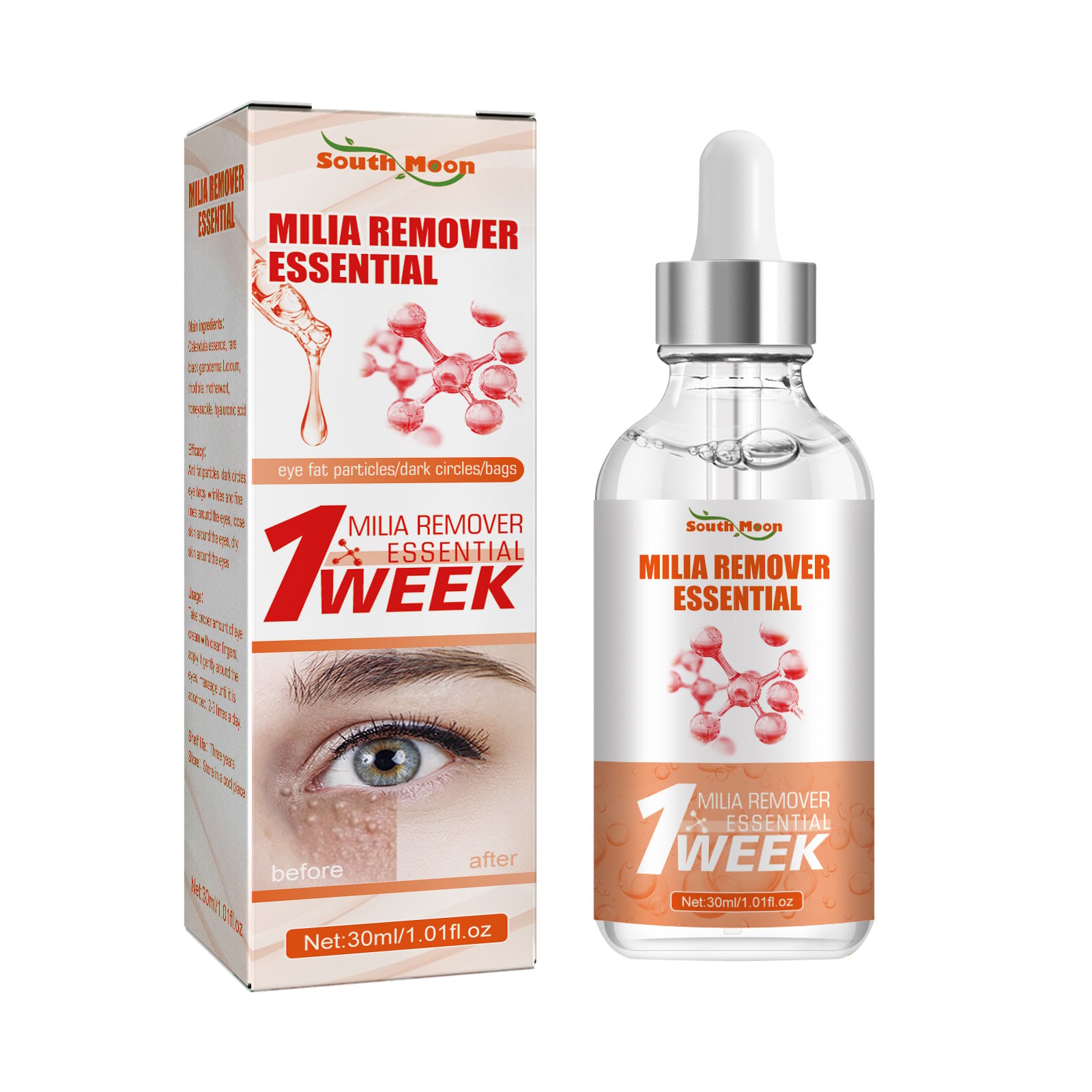 Fat Granules Remover Face Serum Fade Dark Circle Reduce Eye Bags Puffiness Anti-Particles Acne Treatment Skin Care Products 30ml