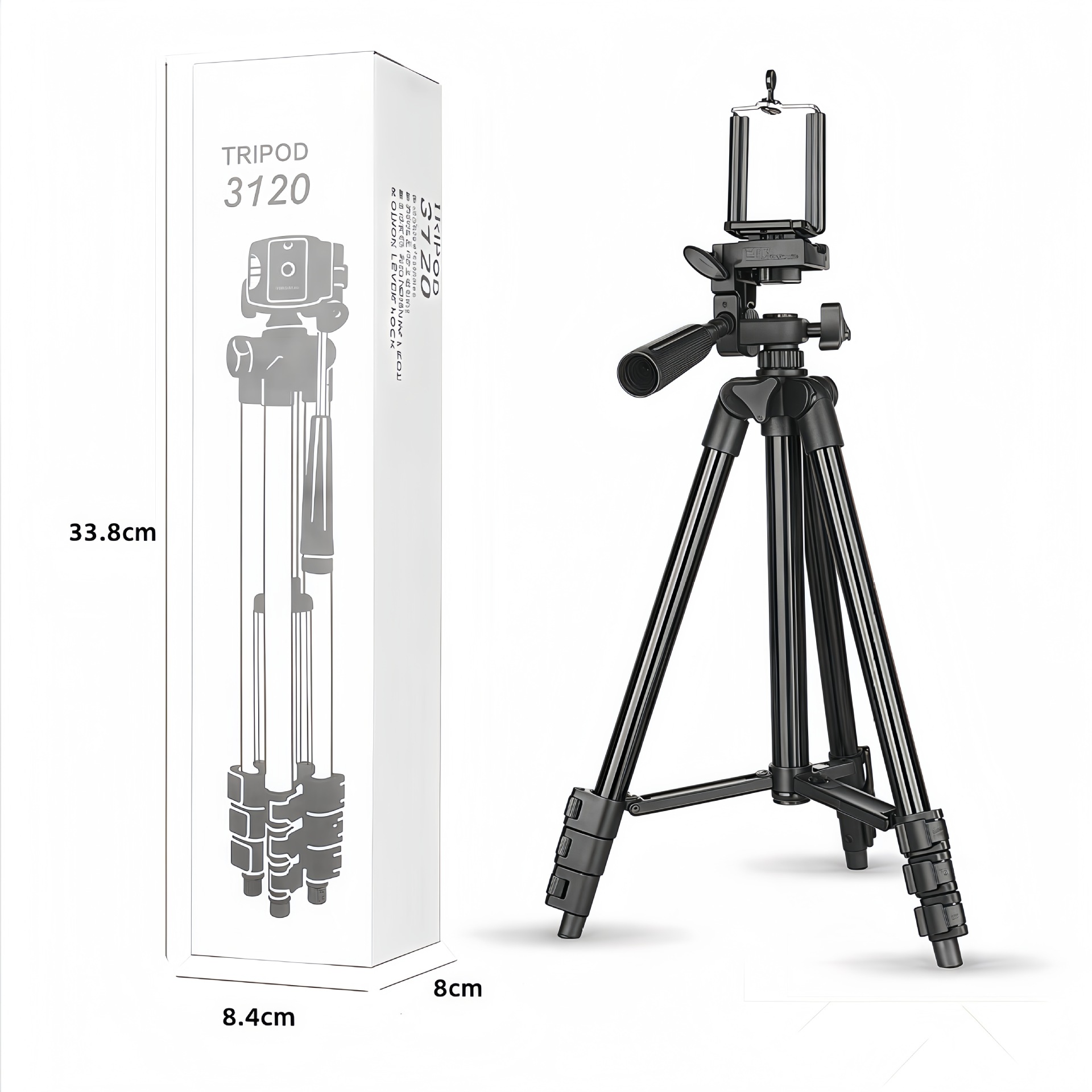 Mobile phone tripod 3120 black tripod four section aluminum alloy live streaming stand