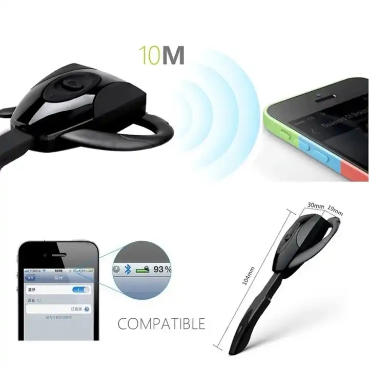 Business Bluetooth Headset With Microphone Rechargeable Long Standby Driving Car High Sensitivity Handsfree Wireless Headphones