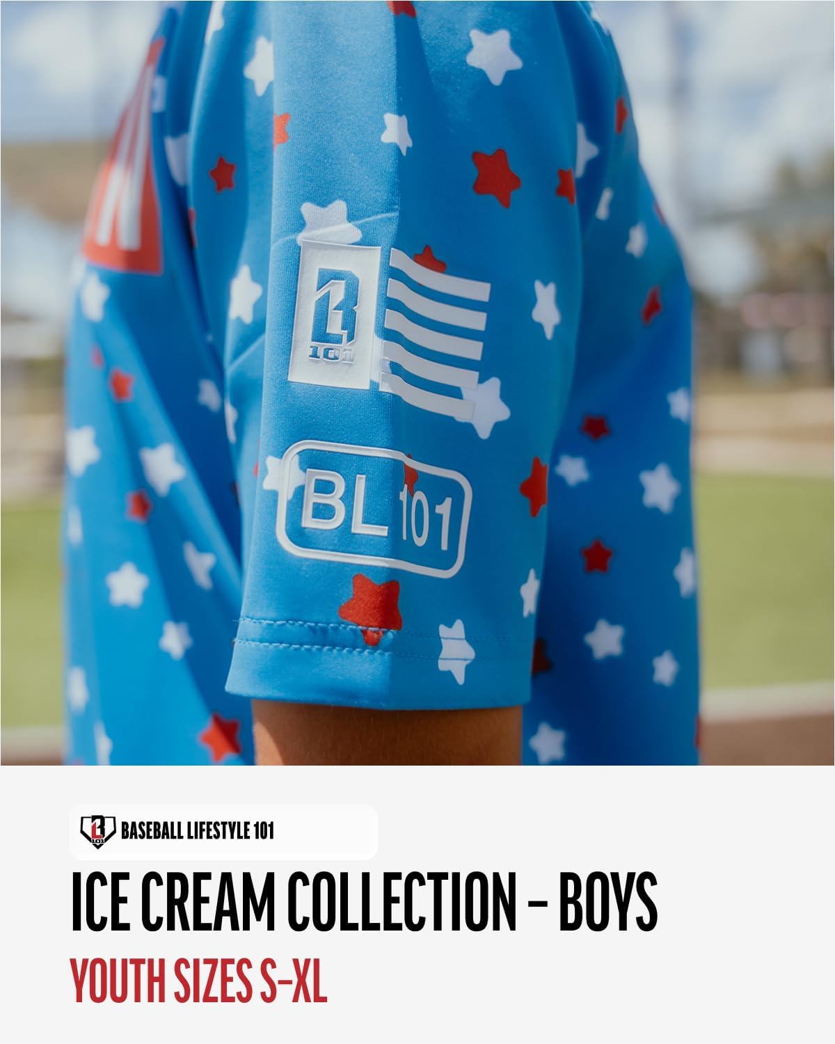 Baseball Lifestyle 101 BSBL SZN Youth Short Sleeve Hoodie with Front Pouch Pocket V2 Ice Cream Sizes Youth Small to XL