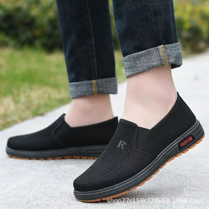 Men's New Men's Polyurethane Men's Shoes One Step Ventilation Soft Sole Casual Sports Wear resistant mesh shoes