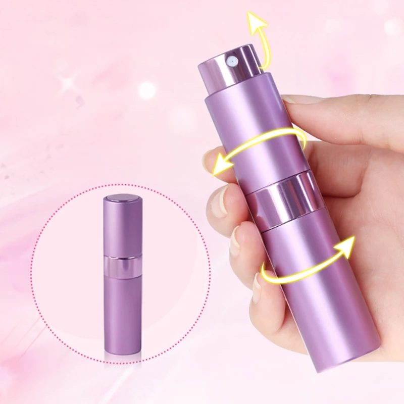 1pc 8ml Top Quality Refillable Glass Perfume Bottle Metal Atomizer Spray Travel Aluminum Empty Parfume Bottle