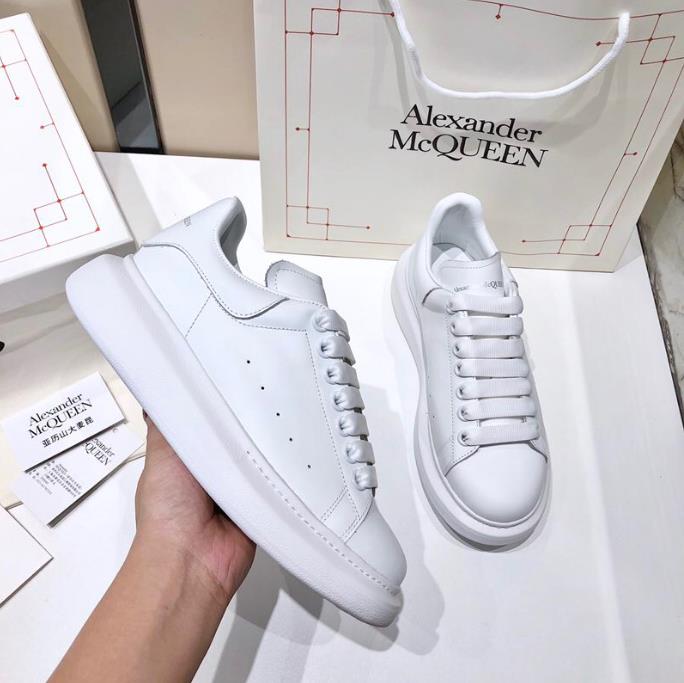 36-44 Alexander McQUEEN casual shoes light white shoes leather men's and women's sneakers platform platform shoes sneakers
