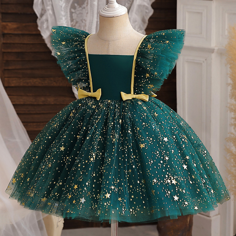 Vintage Girl Party Dress Baby 1st Birthday Baptism Vestido Embroidery Floral Bow Tutu Gown Girls Princess Wedding Evening Dress