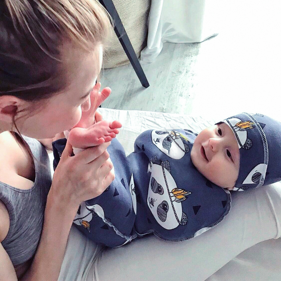 baby sleeping bag baby anti-shock wrapper super soft stretch baby cocoon sleeping bag tire cap set