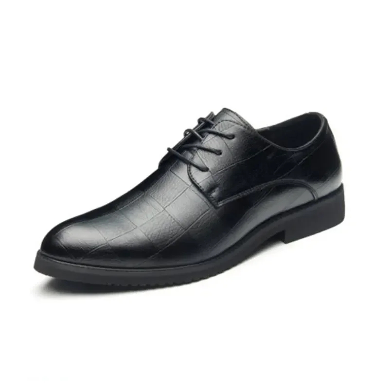 Wedding Dress Shoes Men Leather Casual Breathable Oxford Shoe with Heel Business Social Shoe Male Chaussure Homme