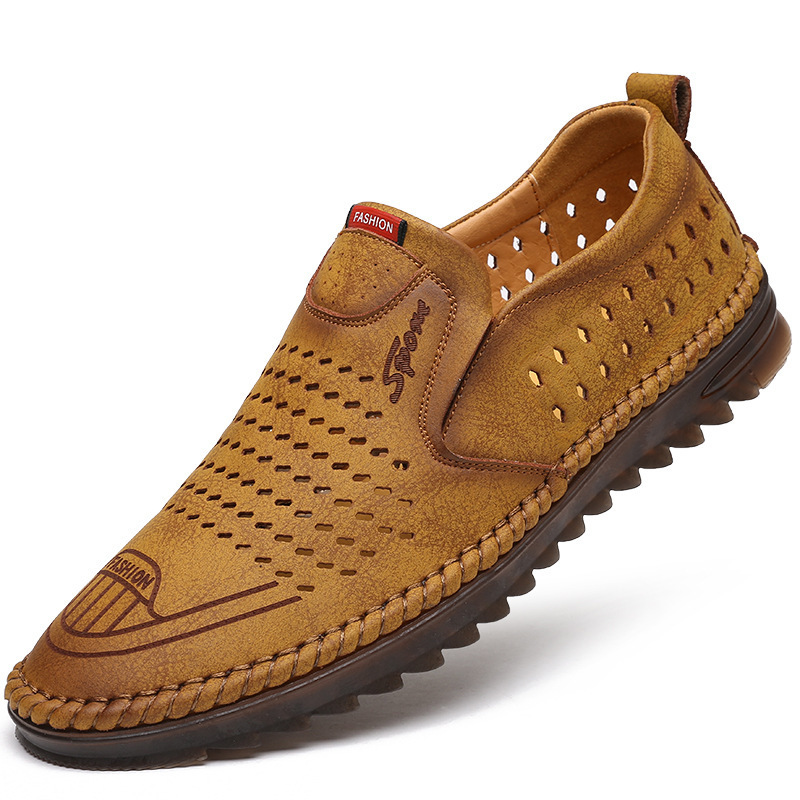 Mens Sneakers Fashion Men Leather Shoes Spring New Men's Business Casual Soft-Soled Non-Slip Breathable Footwear