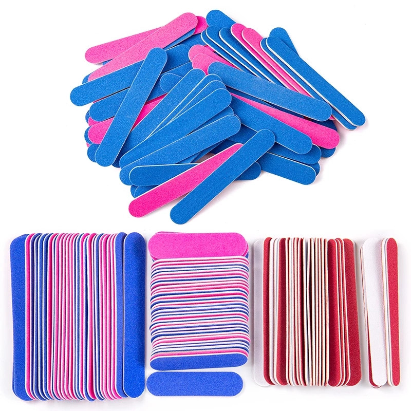100Pcs/lot Nail Art Files Sandpaper UV Gel Polish Manicure Pedicure Tool Grinding Buffer Block Tips Double Side