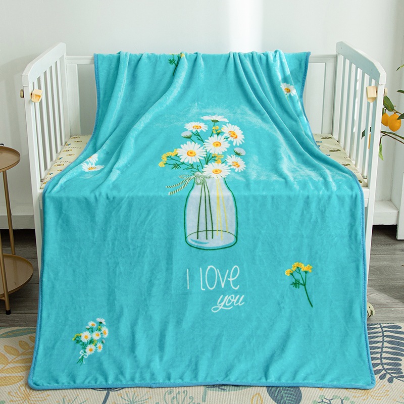 1*1.4M Nordic baby velvet baby blanket cover blanket gold mink velvet cartoon children blanket