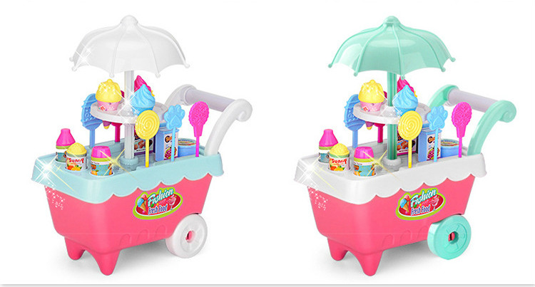 Children's simulation candy ice cream trolley girl puzzle play set toys