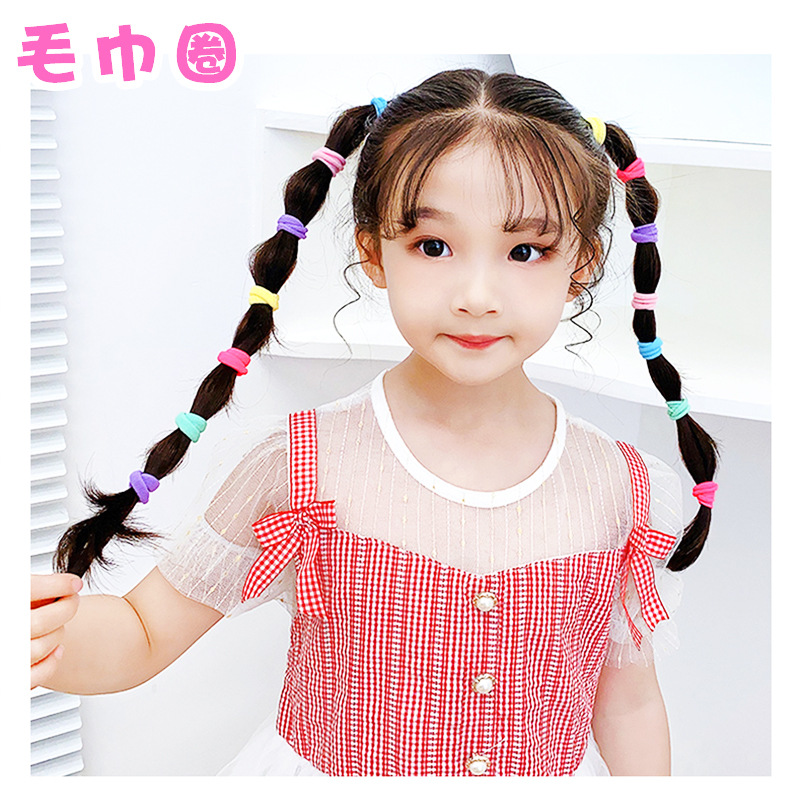 100pcs Girls Colorful Elastic Hair Bands Ponytail Hold Hair Tie Rubber Bands Scrunchie Hair Accessories Bands for Girls