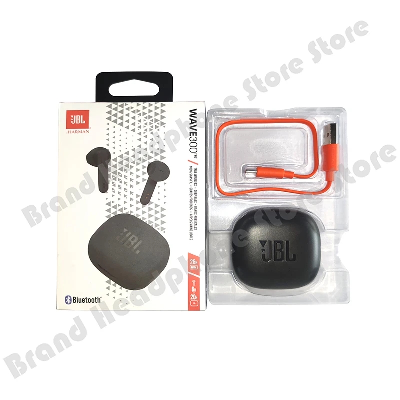 JBL Wave 300 TWS True Wireless In-Ear Bluetooth Headphones in Charging Case - Wireless Earbuds with Mic and Free case