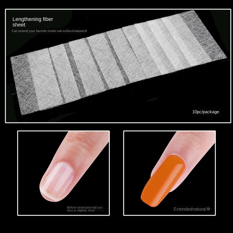 20pcs Silk Fiberglass For Nail Extension Form Non-Woven Silks UV Gel Building Fiber French Acrylic Manicure Accessories &
