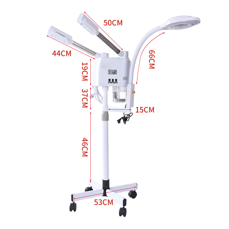 3 in 1 Ozone Nano Ionic Facial Steamer Upgrade Hot Cold Steam Vaporizer Humidifier with 8X LED Magnifying Lamp Beauty Salon Spa