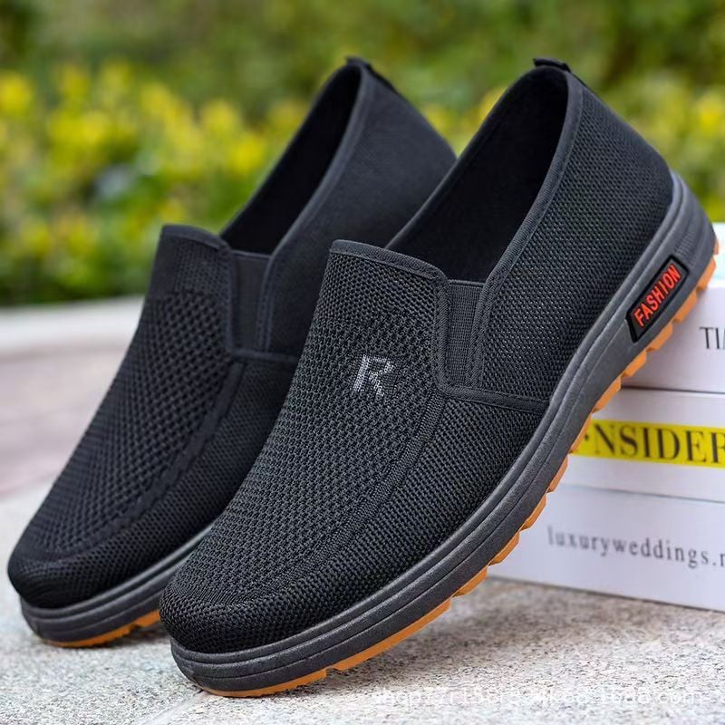 Men's New Men's Polyurethane Men's Shoes One Step Ventilation Soft Sole Casual Sports Wear resistant mesh shoes