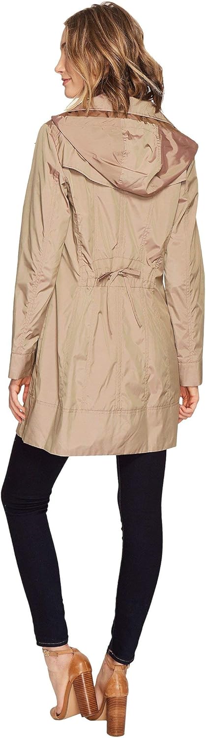 Cole Haan Women's Back Bow Packable Hooded Rain Jacket